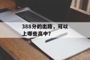 388分的出路，可以上哪些高中？