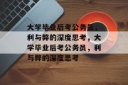 大学毕业后考公务员，利与弊的深度思考，大学毕业后考公务员，利与弊的深度思考