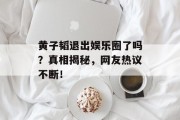 黄子韬退出娱乐圈了吗？真相揭秘，网友热议不断！