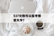 537分数可以报考哪些大学？