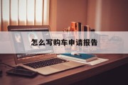 怎么写购车申请报告