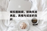 娱乐圈新闻，郑爽风波再起，真相与谣言的交织