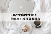 316分的初中生能上的高中？根据分数筛选