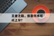 王者之路，依靠何术可以上分？