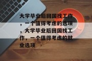 大学毕业后回国找工作，一个值得考虑的选项，大学毕业后回国找工作，一个值得考虑的就业选项