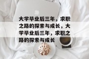 大学毕业后三年，求职之路的探索与成长，大学毕业后三年，求职之路的探索与成长