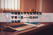 中国各大学专业排名及学费一览——以464分为例