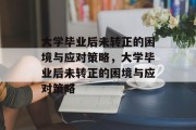 大学毕业后未转正的困境与应对策略，大学毕业后未转正的困境与应对策略
