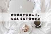 大学毕业后暑期安排，充实与成长的黄金时光