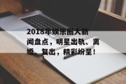 2018年娱乐圈大新闻盘点，明星出轨、离婚、复出，精彩纷呈！