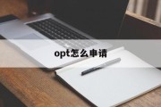 opt怎么申请