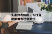 头条热点新闻，去村官现象引发社会关注