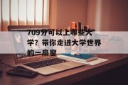 709分可以上哪些大学？带你走进大学世界的一扇窗