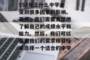 553分上什么中学会受到很多因素的影响。首先，我们需要清楚地了解自己的成绩水平和能力。然后，我们可以根据我们的需求和目标来选择一个适合的中学。