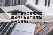 延期毕业找工作难易程度如何？女生们需要做些什么准备？