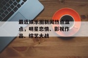 最近娱乐圈新闻热点盘点，明星恋情、影视作品、综艺大战