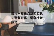 国内一周热点新闻汇总，聚焦时事，洞察社会脉动