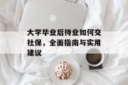 大学毕业后待业如何交社保，全面指南与实用建议