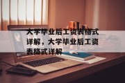 大学毕业后工资表格式详解，大学毕业后工资表格式详解