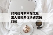 如何提升新网站流量，五大策略助你快速突破瓶颈