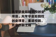 大学毕业后回学校创业项目，大学毕业后回校创业项目，重返校园，开启创新之路