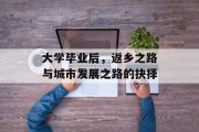 大学毕业后，返乡之路与城市发展之路的抉择