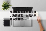 欧冠体育赛事免费直播，激情盛宴，全民共享的体育狂欢