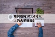 如何看待501分可以上的大学选择？