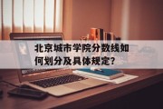 北京城市学院分数线如何划分及具体规定？