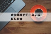 大学毕业后的三年，成长与蜕变