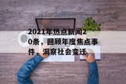 2021年热点新闻20条，回顾年度焦点事件，洞察社会变迁