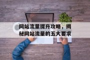 网站流量提升攻略，揭秘网站流量的五大要求