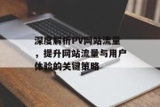深度解析PV网站流量，提升网站流量与用户体验的关键策略