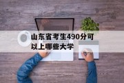 山东省考生490分可以上哪些大学