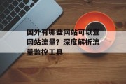 国外有哪些网站可以查网站流量？深度解析流量监控工具