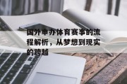 国外申办体育赛事的流程解析，从梦想到现实的跨越