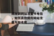 揭秘刷网站流量卡电信，如何高效提升网站流量与知名度