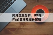 网站流量分析，UV与PV的奥秘及提升策略