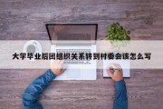 大学毕业后团组织关系转到村委会该怎么写