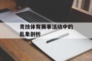 竞技体育赛事活动中的乱象剖析