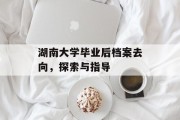 湖南大学毕业后档案去向，探索与指导