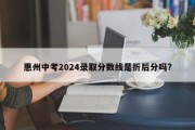 惠州中考2024录取分数线是折后分吗?