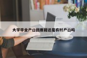 大学毕业户口回原籍还是农村户口吗