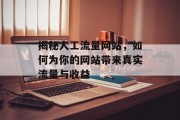 揭秘人工流量网站，如何为你的网站带来真实流量与收益