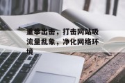 重拳出击，打击网站吸流量乱象，净化网络环境