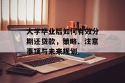 大学毕业后如何有效分期还贷款，策略、注意事项与未来规划