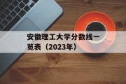 安徽理工大学分数线一览表（2023年）