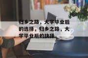 归乡之路，大学毕业后的选择，归乡之路，大学毕业后的抉择