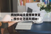 揭秘网站流量哪里便宜，性价比之选大揭秘！