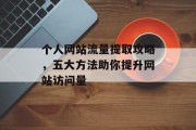 个人网站流量提取攻略，五大方法助你提升网站访问量